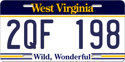 WV license plate 2QF198