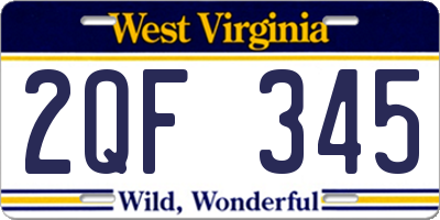 WV license plate 2QF345