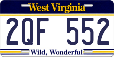WV license plate 2QF552