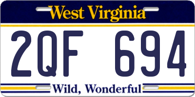 WV license plate 2QF694