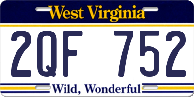 WV license plate 2QF752