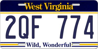 WV license plate 2QF774