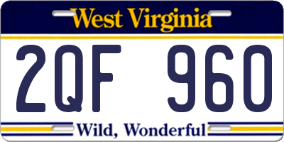 WV license plate 2QF960