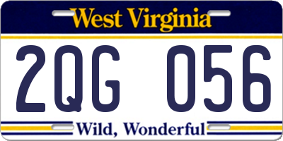 WV license plate 2QG056