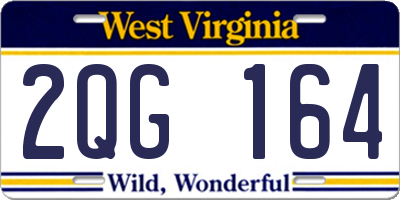 WV license plate 2QG164