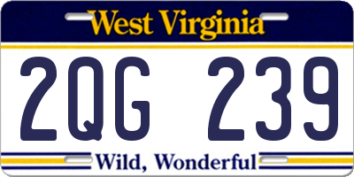 WV license plate 2QG239