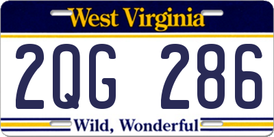 WV license plate 2QG286