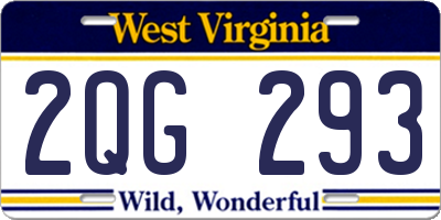 WV license plate 2QG293