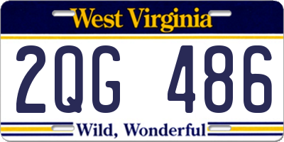 WV license plate 2QG486