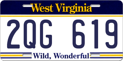 WV license plate 2QG619