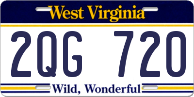 WV license plate 2QG720