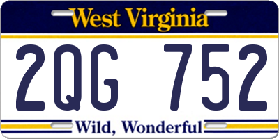 WV license plate 2QG752