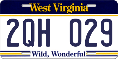 WV license plate 2QH029