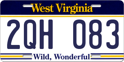 WV license plate 2QH083
