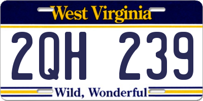 WV license plate 2QH239