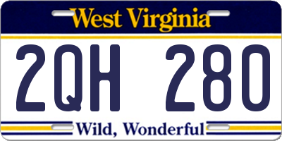 WV license plate 2QH280