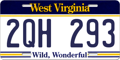 WV license plate 2QH293
