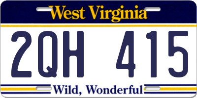 WV license plate 2QH415
