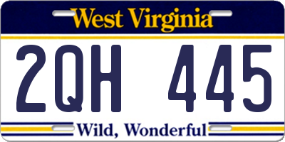 WV license plate 2QH445