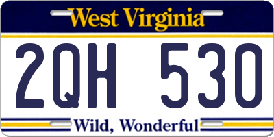 WV license plate 2QH530