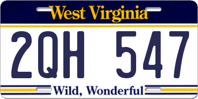 WV license plate 2QH547