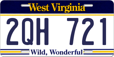 WV license plate 2QH721