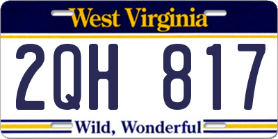 WV license plate 2QH817