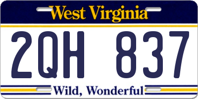 WV license plate 2QH837