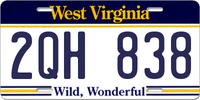 WV license plate 2QH838