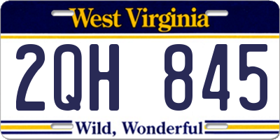 WV license plate 2QH845