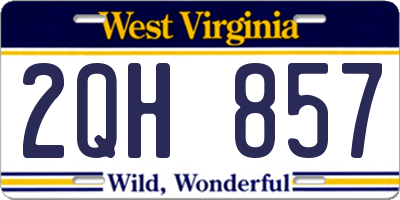 WV license plate 2QH857