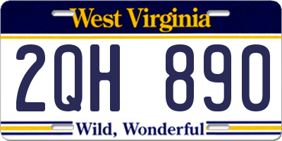 WV license plate 2QH890
