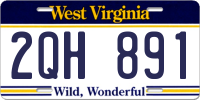 WV license plate 2QH891