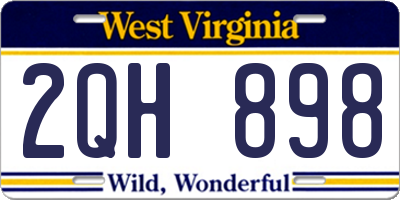 WV license plate 2QH898