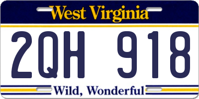 WV license plate 2QH918