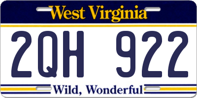 WV license plate 2QH922