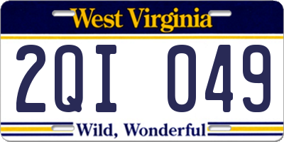 WV license plate 2QI049