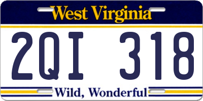 WV license plate 2QI318