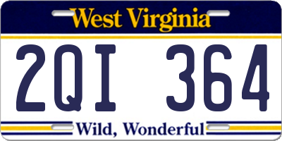 WV license plate 2QI364
