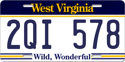 WV license plate 2QI578
