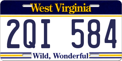 WV license plate 2QI584
