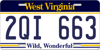 WV license plate 2QI663