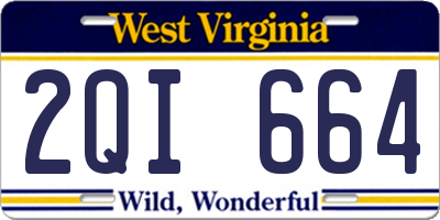 WV license plate 2QI664