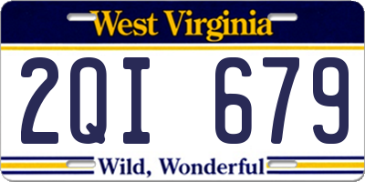 WV license plate 2QI679