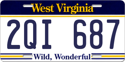 WV license plate 2QI687