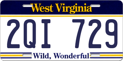 WV license plate 2QI729