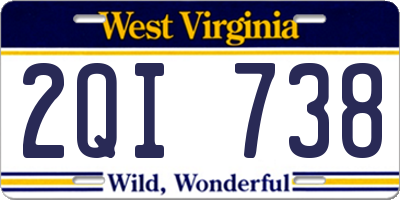 WV license plate 2QI738