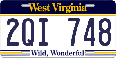 WV license plate 2QI748