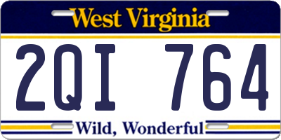 WV license plate 2QI764