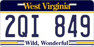 WV license plate 2QI849